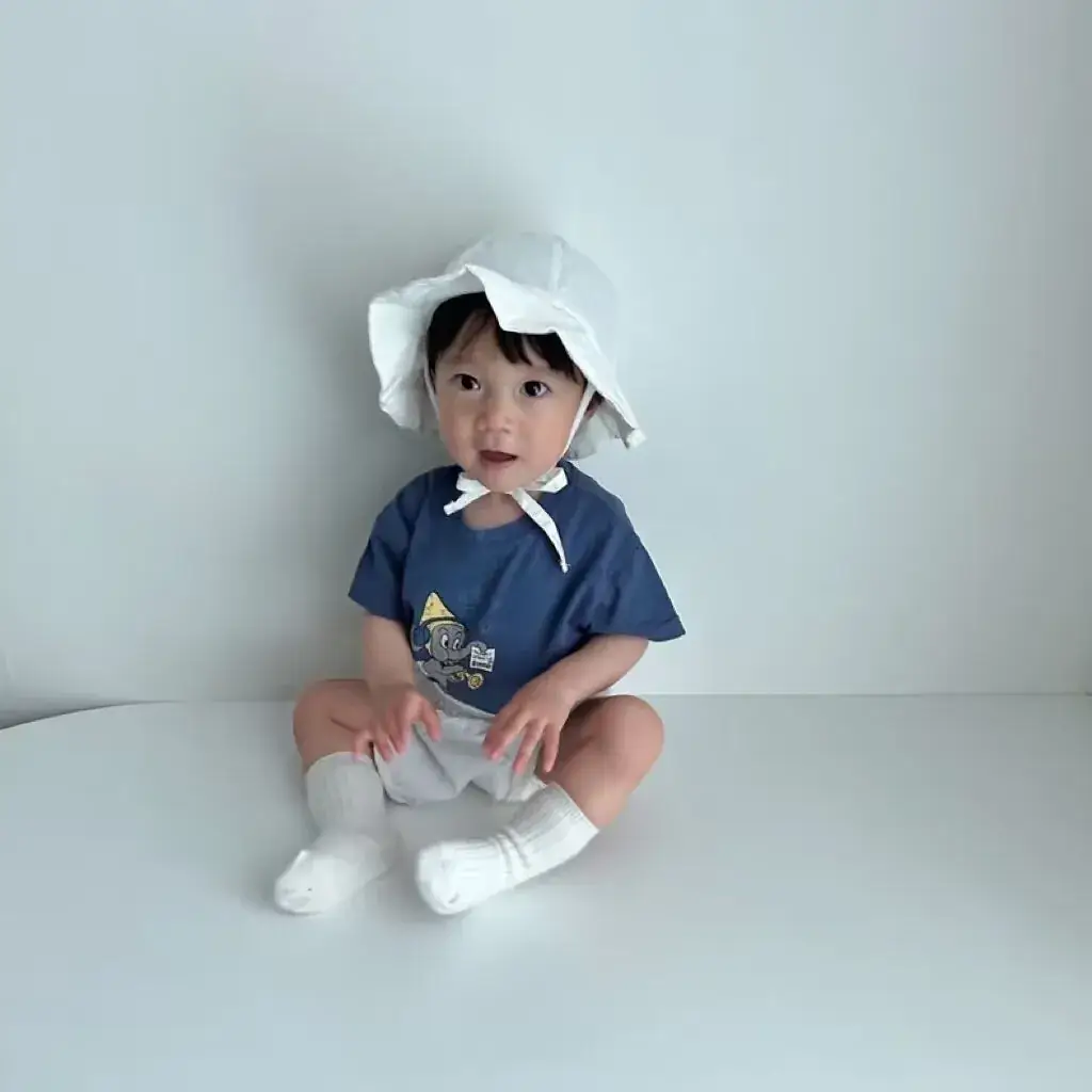 Kids Cartoon T-Shirts White Blue Soft Cotton Summer — feature 5