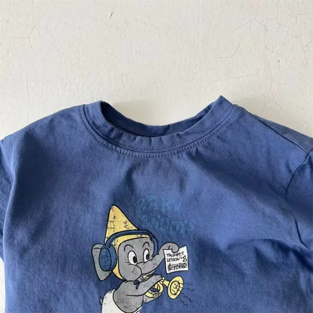 Kids Cartoon T-Shirts White Blue Soft Cotton Summer — feature 7