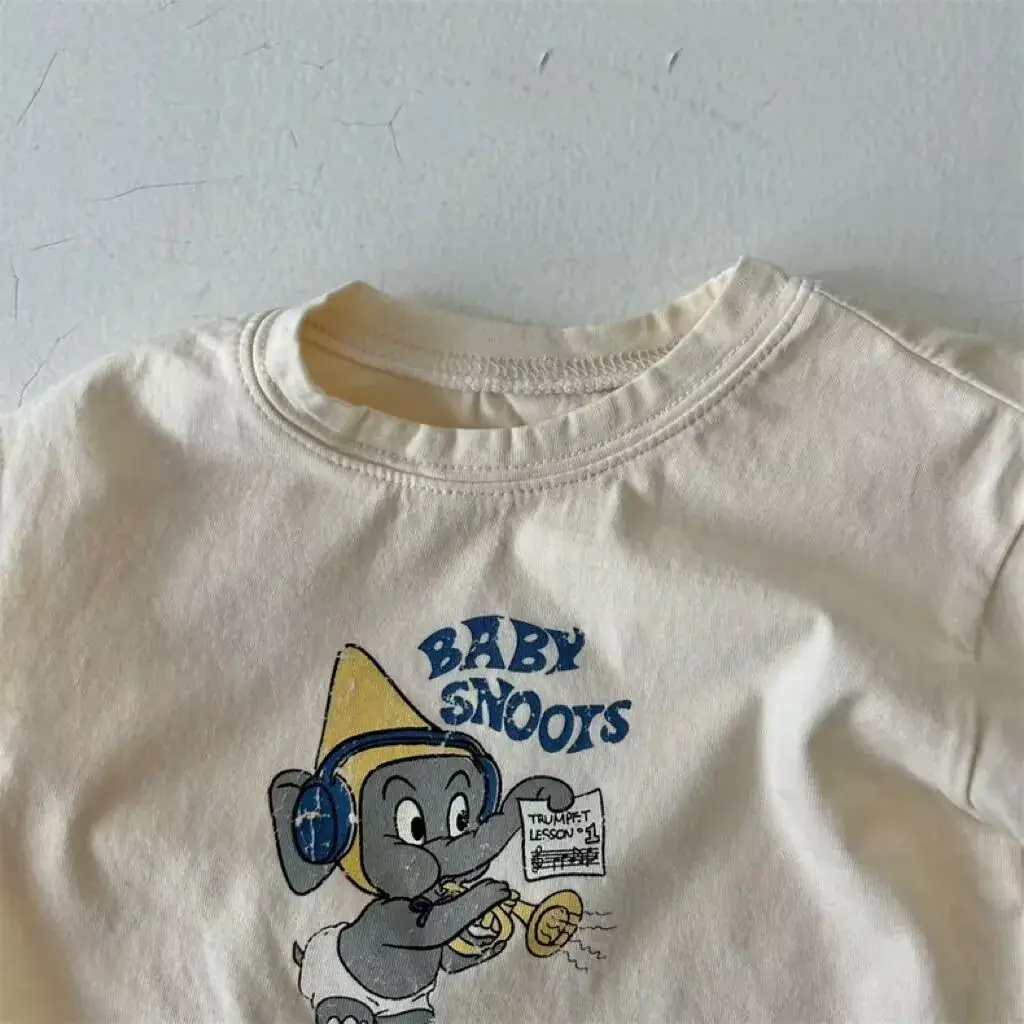 Kids Cartoon T-Shirts White Blue Soft Cotton Summer — feature 8