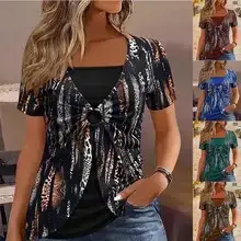 Black Floral V-Neck Sleeveless Vest for Women — feature 15