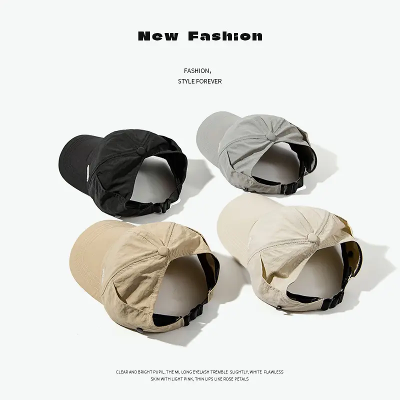 Black Women's UV Sunglasses Cap with Adjustable Strap - Image 8