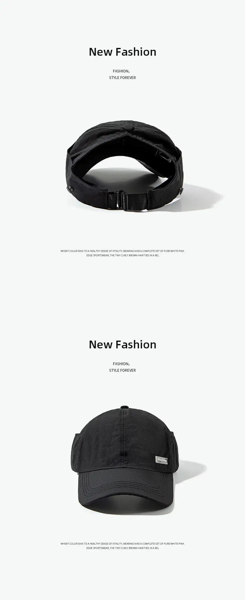 Black Women's UV Sunglasses Cap with Adjustable Strap — feature 8