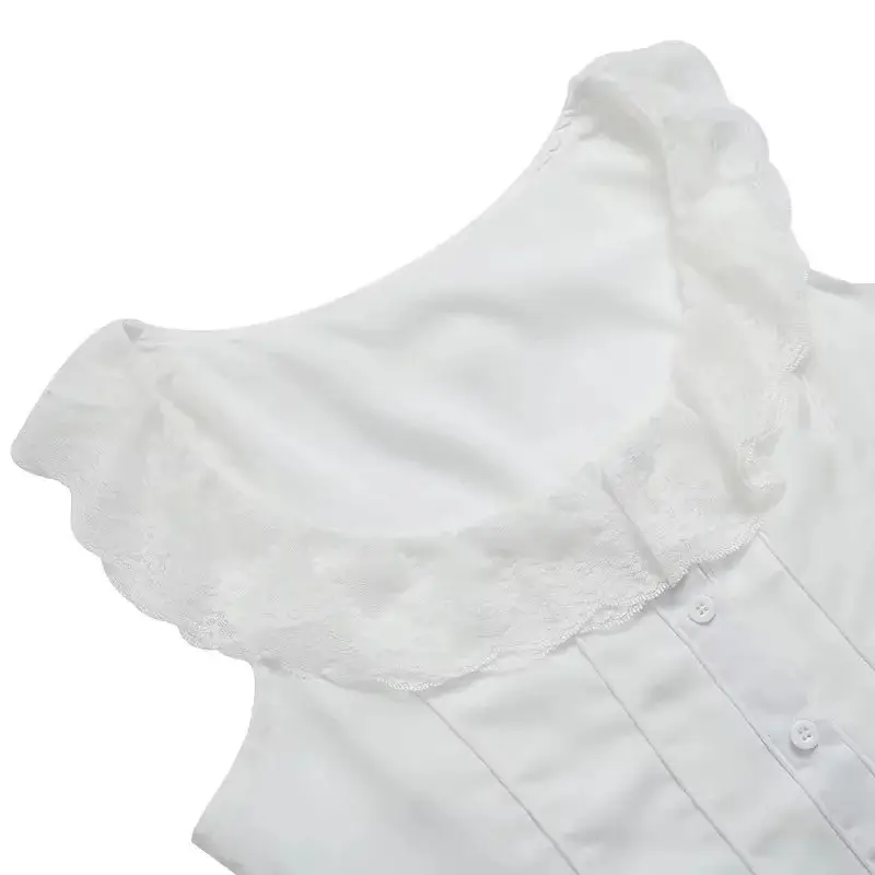 White Lace Sleeveless Vest & Skirt Set — feature 8