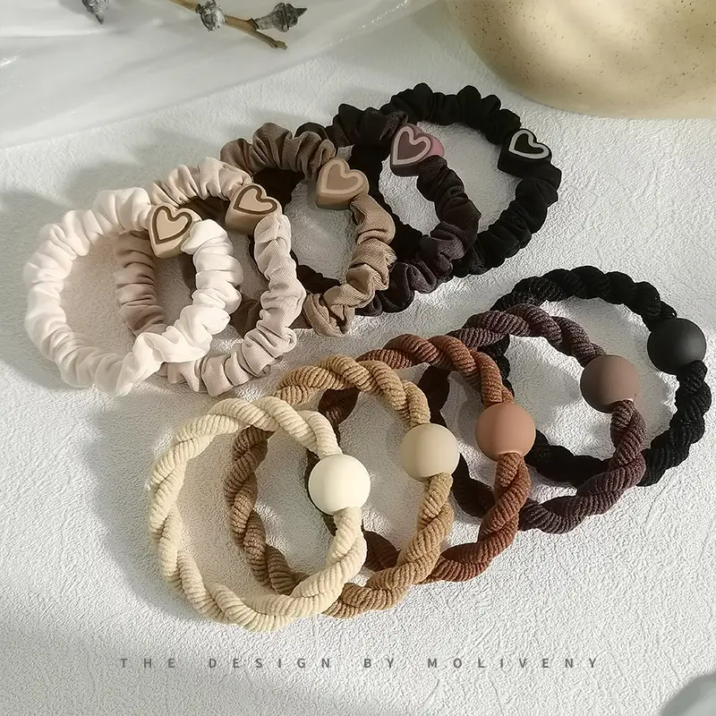 Pink Elastic Hair Bands for Women's Hair Accessories - Image 54