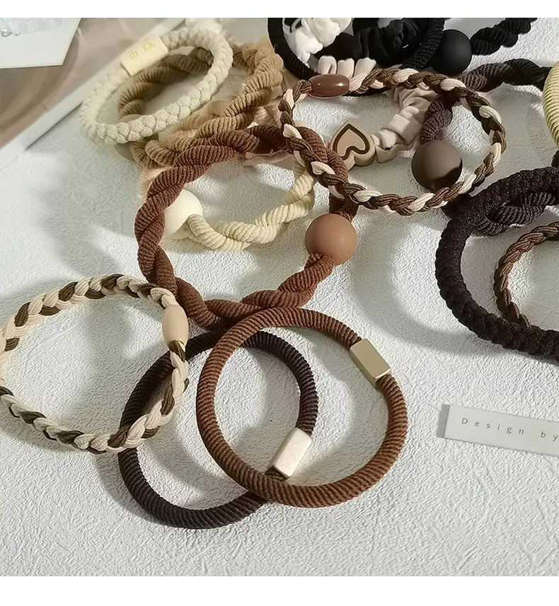 Pink Elastic Hair Bands for Women's Hair Accessories — feature 9