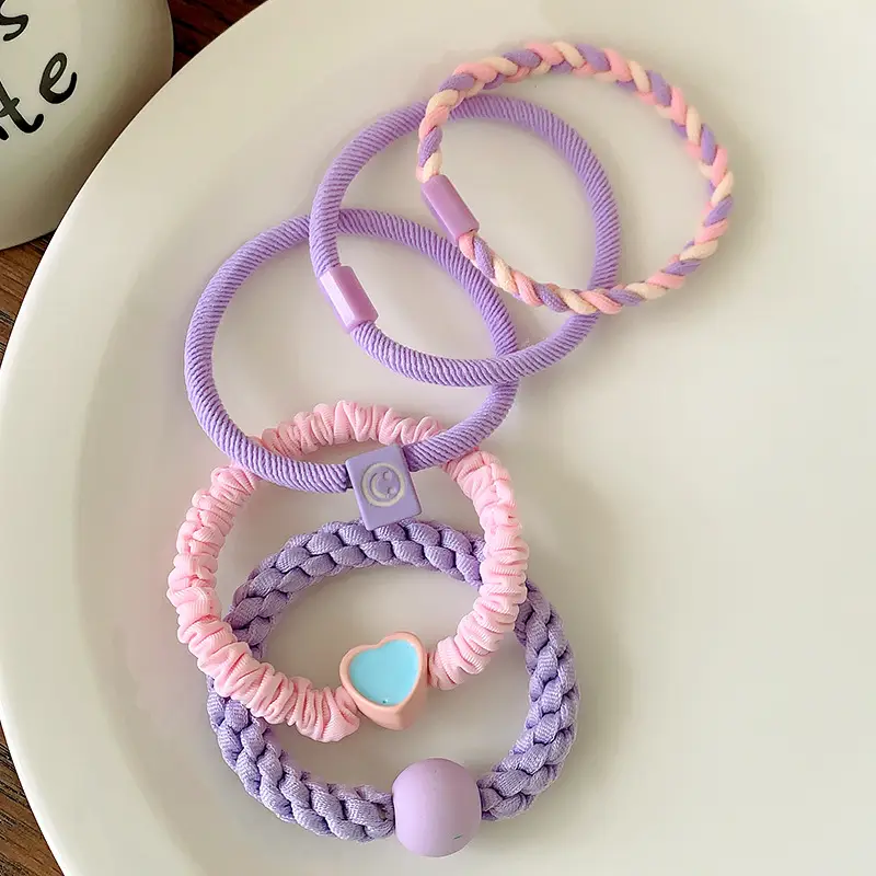 Pink Elastic Hair Bands for Women's Hair Accessories - Image 11