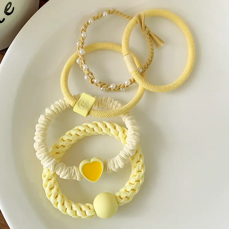 Pink Elastic Hair Bands for Women's Hair Accessories - Image 12