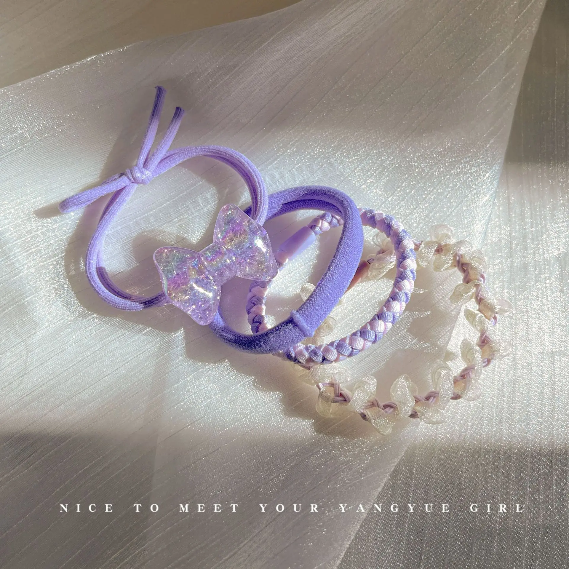 Pink Elastic Hair Bands for Women's Hair Accessories - Image 15