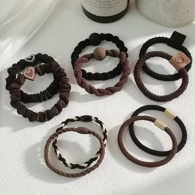 Pink Elastic Hair Bands for Women's Hair Accessories - Image 2