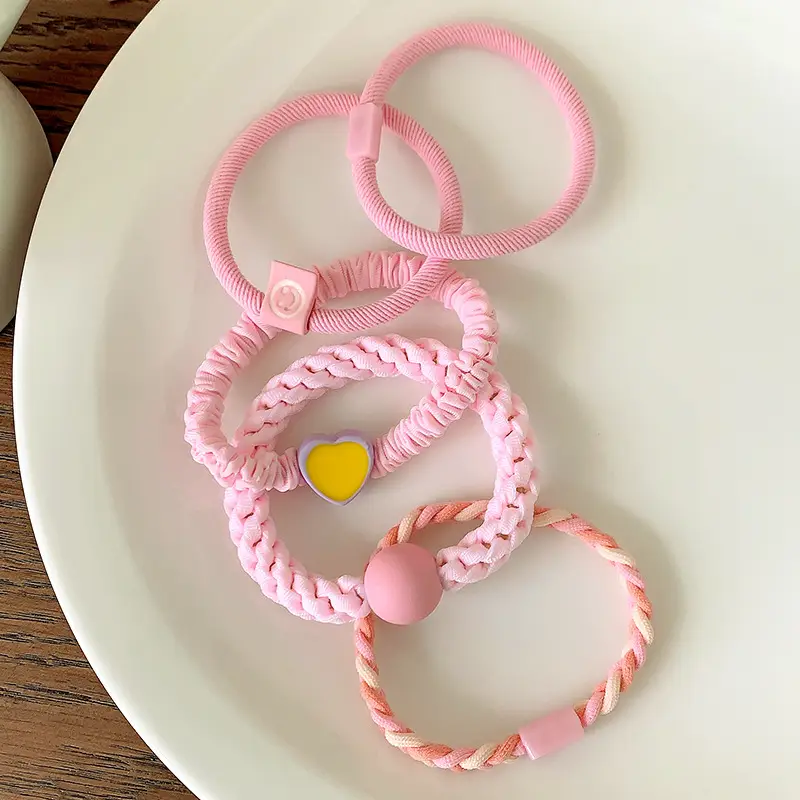 Pink Elastic Hair Bands for Women's Hair Accessories - Image 7