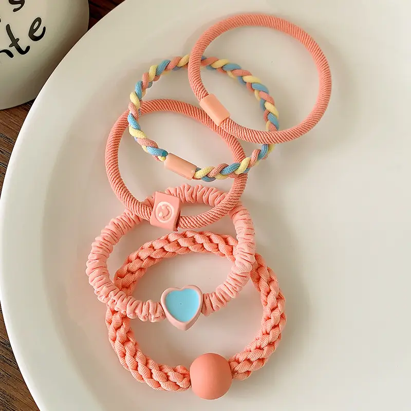 Pink Elastic Hair Bands for Women's Hair Accessories - Image 8