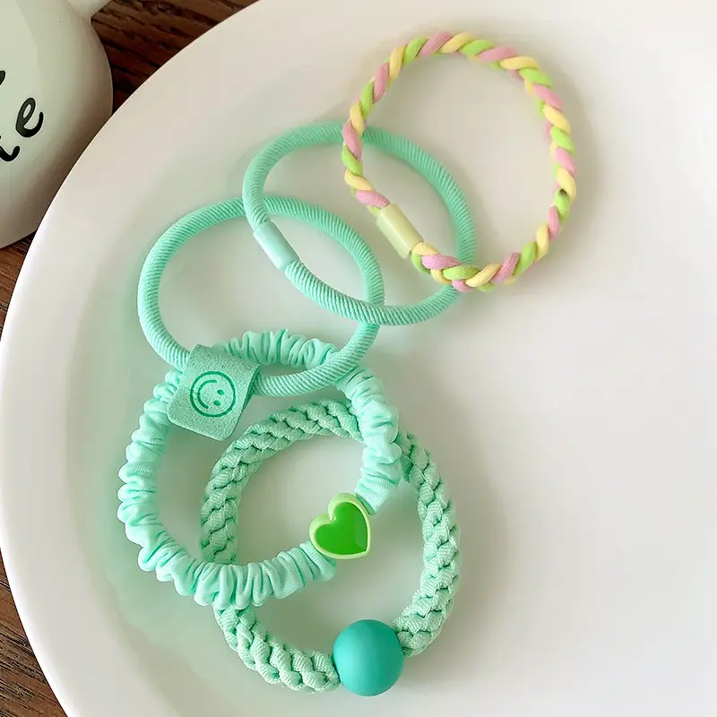 Pink Elastic Hair Bands for Women's Hair Accessories - Image 9