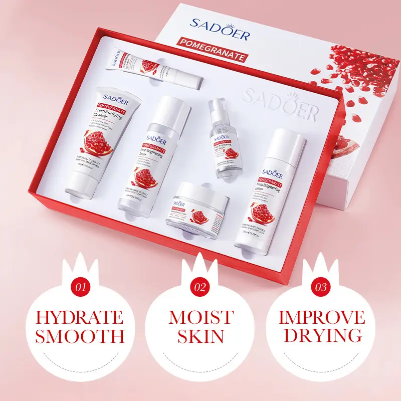 SADOER Red Pomegranate 6-Piece Skin Care Set - Image 5