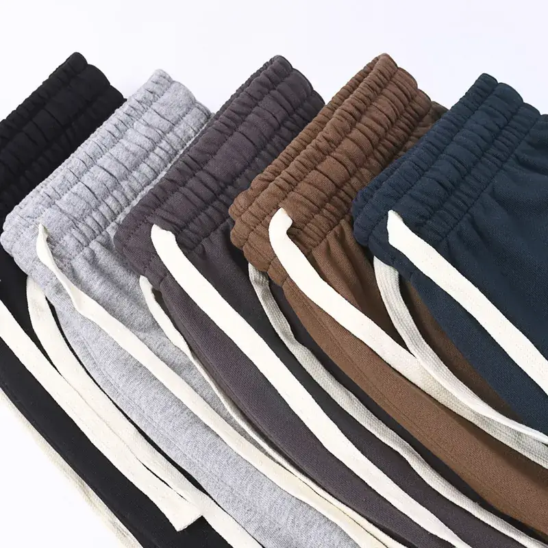 Men 360g Cotton Shorts Black Grey Blue Brown - Image 9