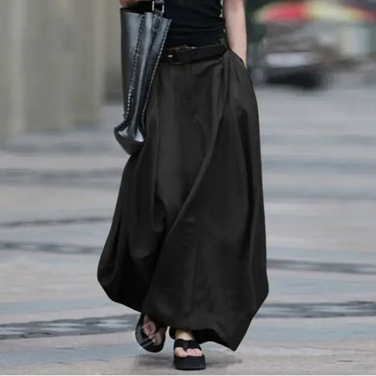 Linen Long Skirt Loose Large Hem Summer 2025 - Image 6
