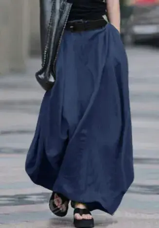 Linen Long Skirt Loose Large Hem Summer 2025 - Image 2
