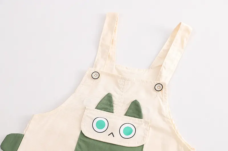 Boys Striped Shorts T-Shirt Set Green Cat Print Summer Wear — feature 11