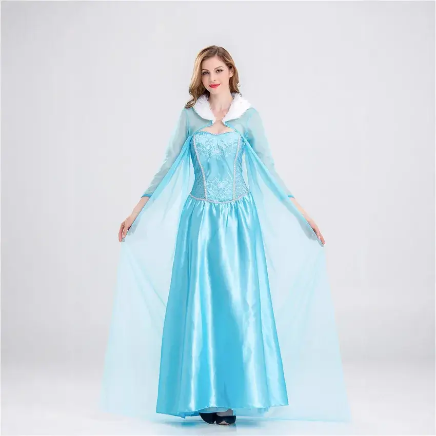 Adult Frozen Elsa Princess Dress Snow White Cinderella Costume - Image 3