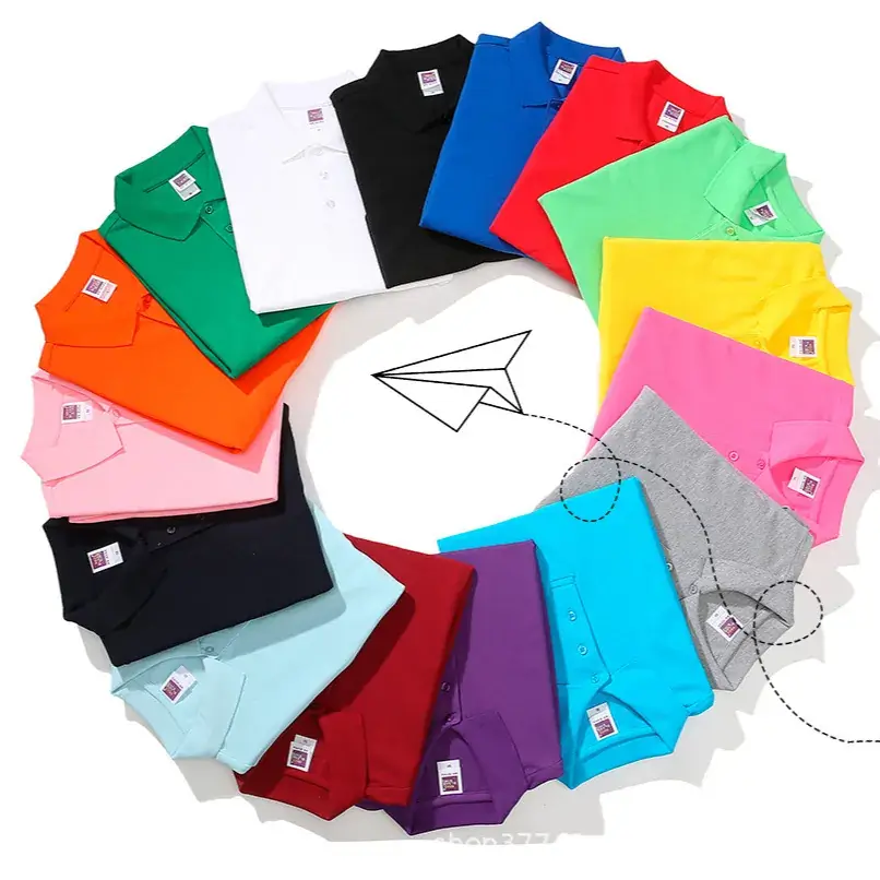 Men Blue Cotton Polo Shirt 220g Short Sleeve - Image 22