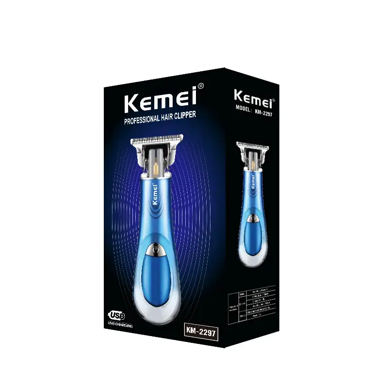 Kemei KM-2297 Blue Hair Clipper with USB Charging - Image 6