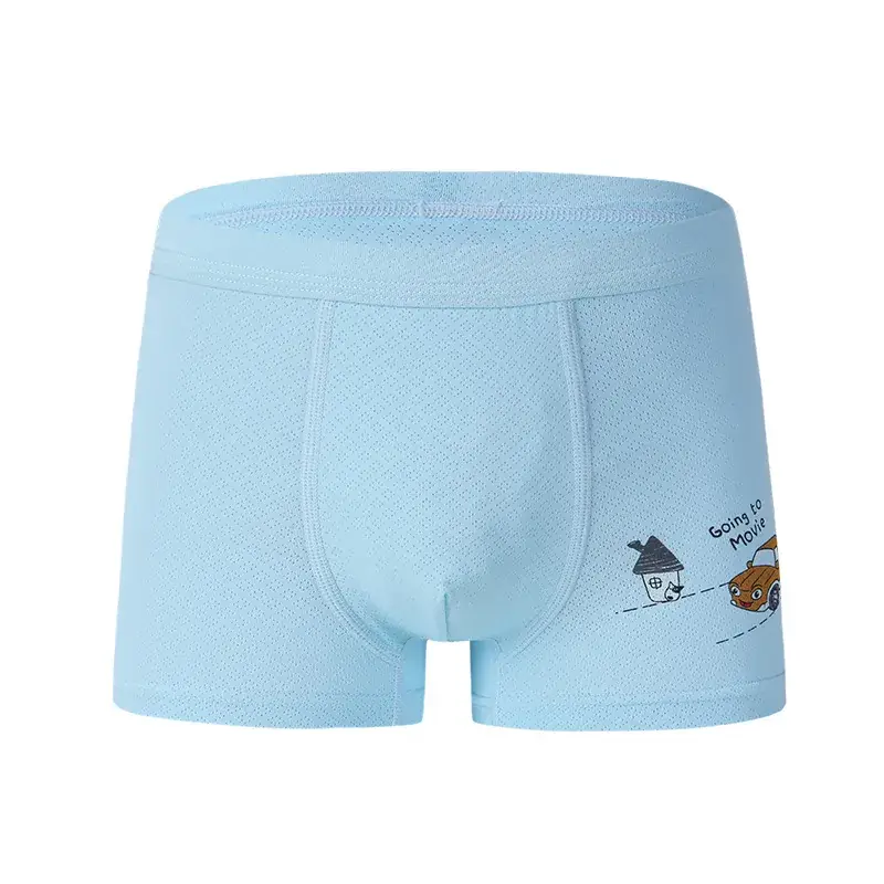 Children's Ice Silk Boxers Blue Cartoon Print - Image 7