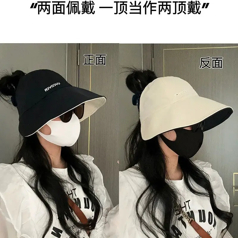 Women's Grey Reversible Bucket Hat with Large Brim - Image 4