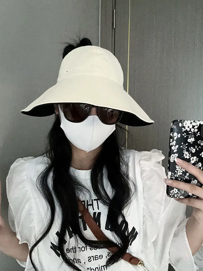 Women's Grey Reversible Bucket Hat with Large Brim — feature 5