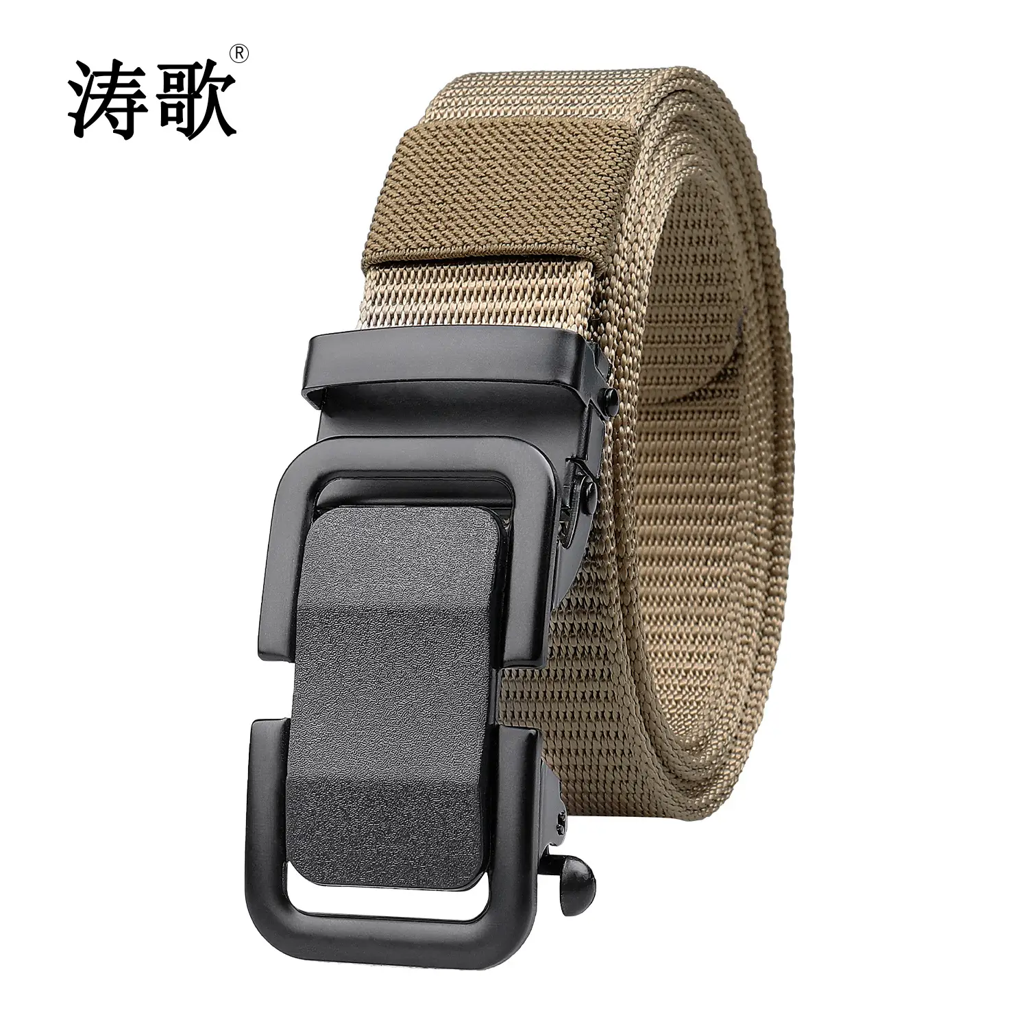 Men's Automatic Buckle Belt Non-Porous Canvas Green - Image 6