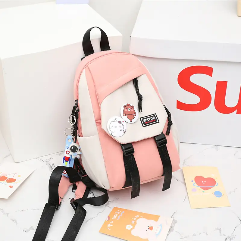 Pink Cute Crossbody Backpack for Girls School Travel - Image 10