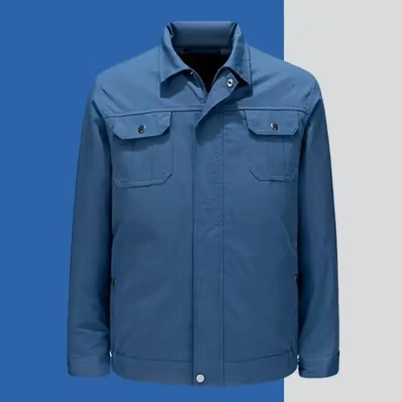Men Grey Button-Front Jacket Summer Cooling Lightweight - Image 6