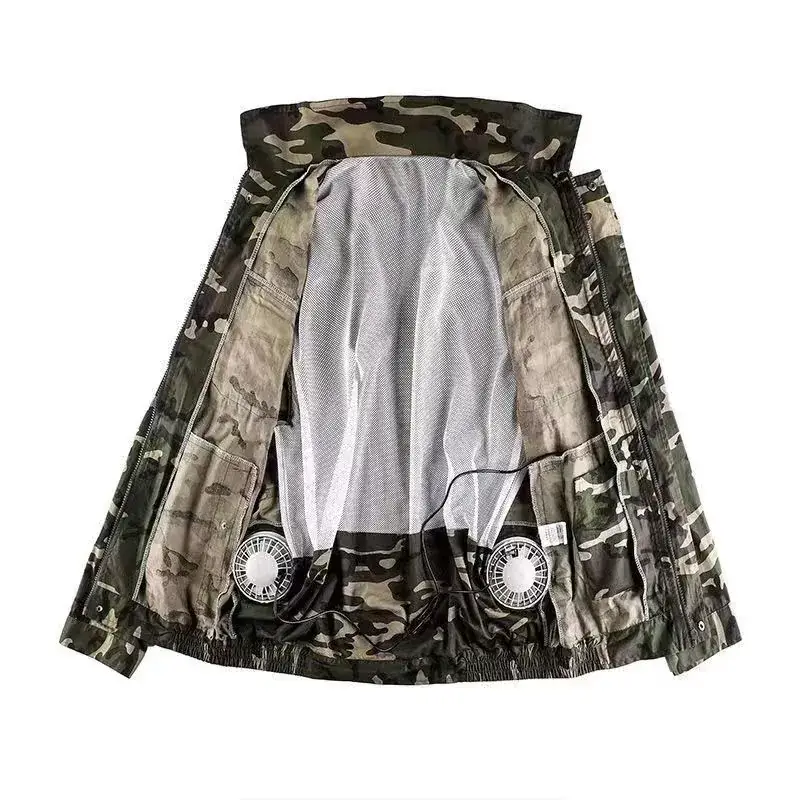 Men Grey Button-Front Jacket Summer Cooling Lightweight - Image 8