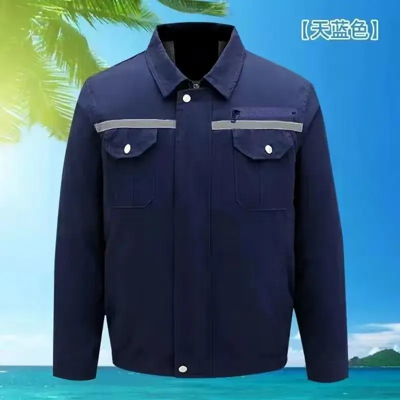 Men Grey Button-Front Jacket Summer Cooling Lightweight — feature 60