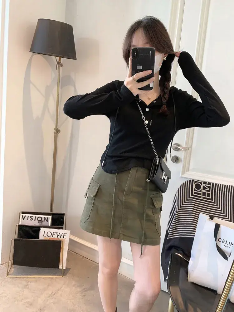 Women Hooded Long Sleeve Slim Fit T-Shirt New Spring Style — feature 15