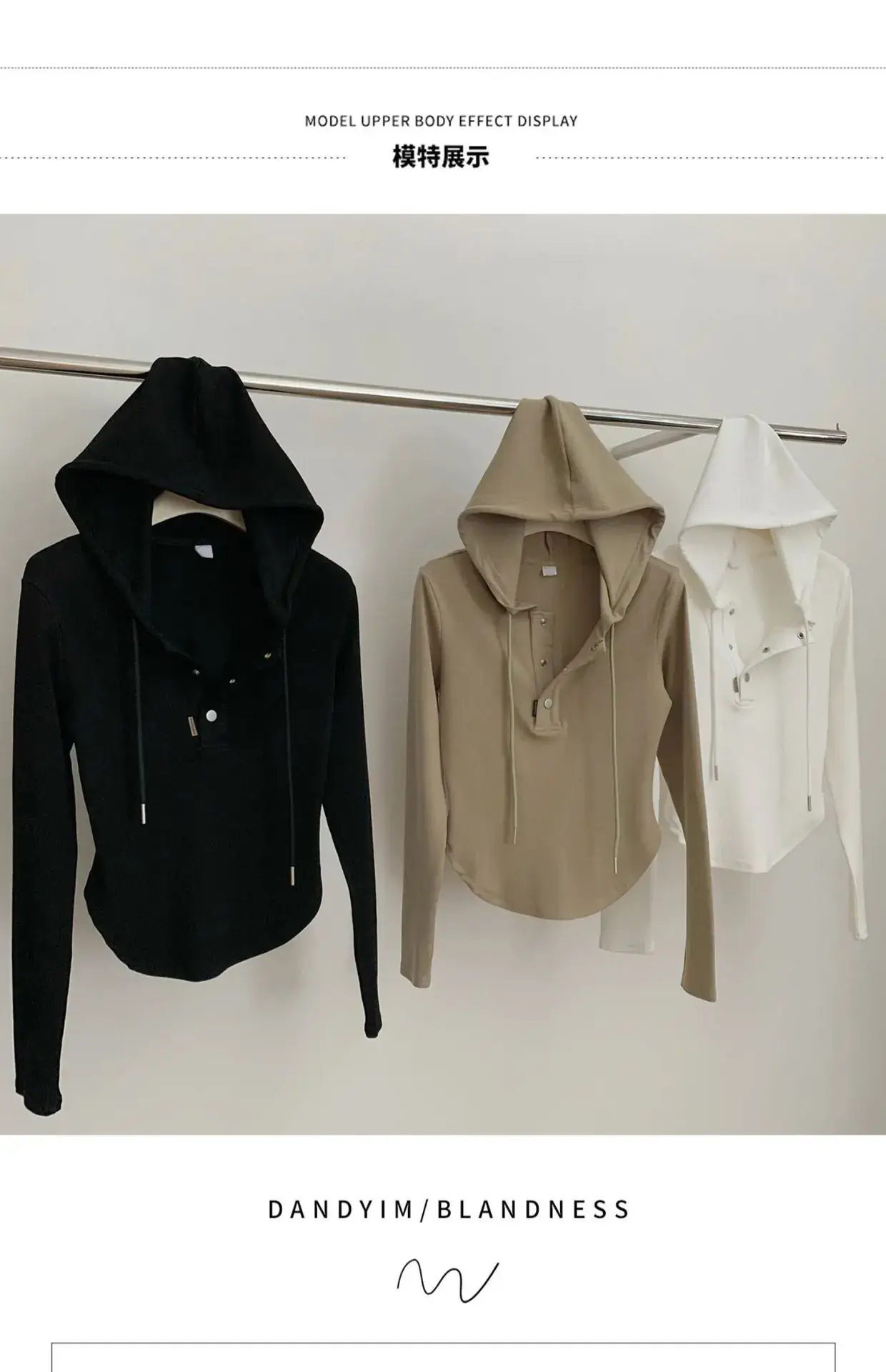 Women Hooded Long Sleeve Slim Fit T-Shirt New Spring Style — feature 21