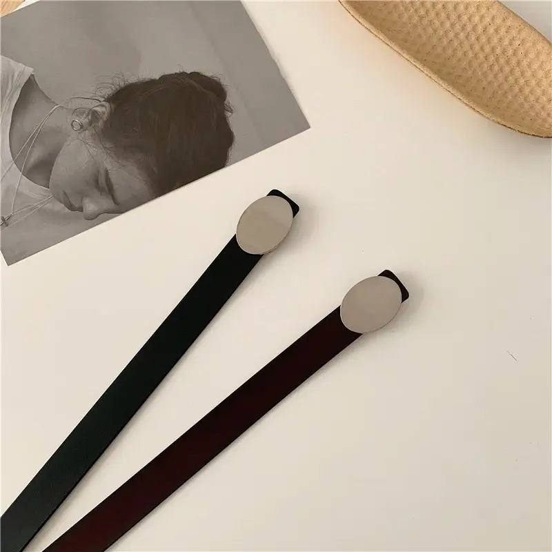 Korean-style Women's Belt with Oval Buckle β feature 5