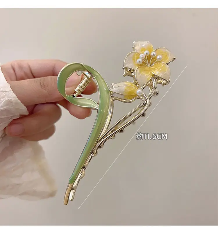 Mori Green Floral Hairpin Clip Spring Summer New Fashion — feature 16