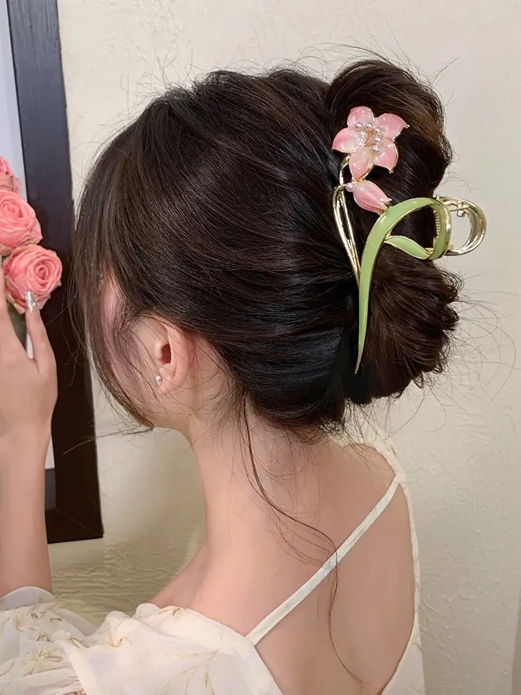 Mori Green Floral Hairpin Clip Spring Summer New Fashion — feature 19