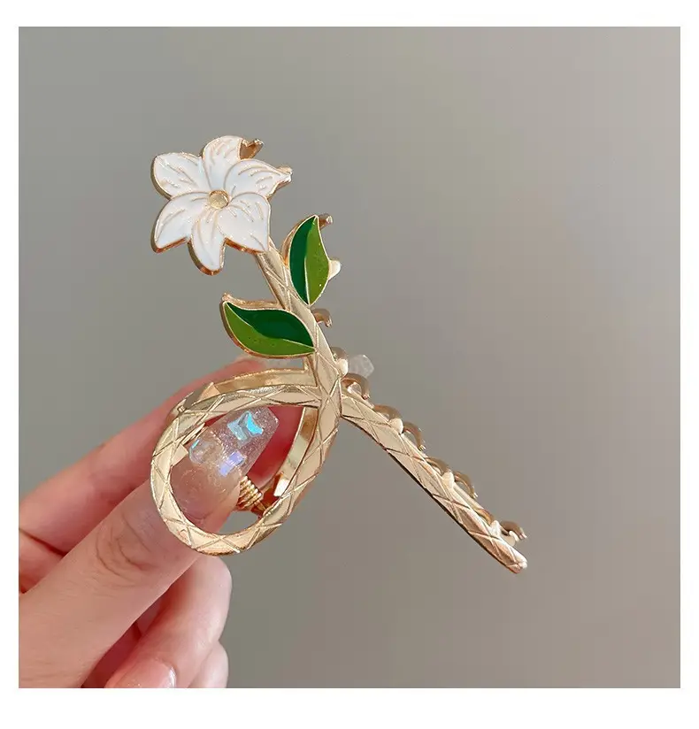 Mori Green Floral Hairpin Clip Spring Summer New Fashion — feature 26