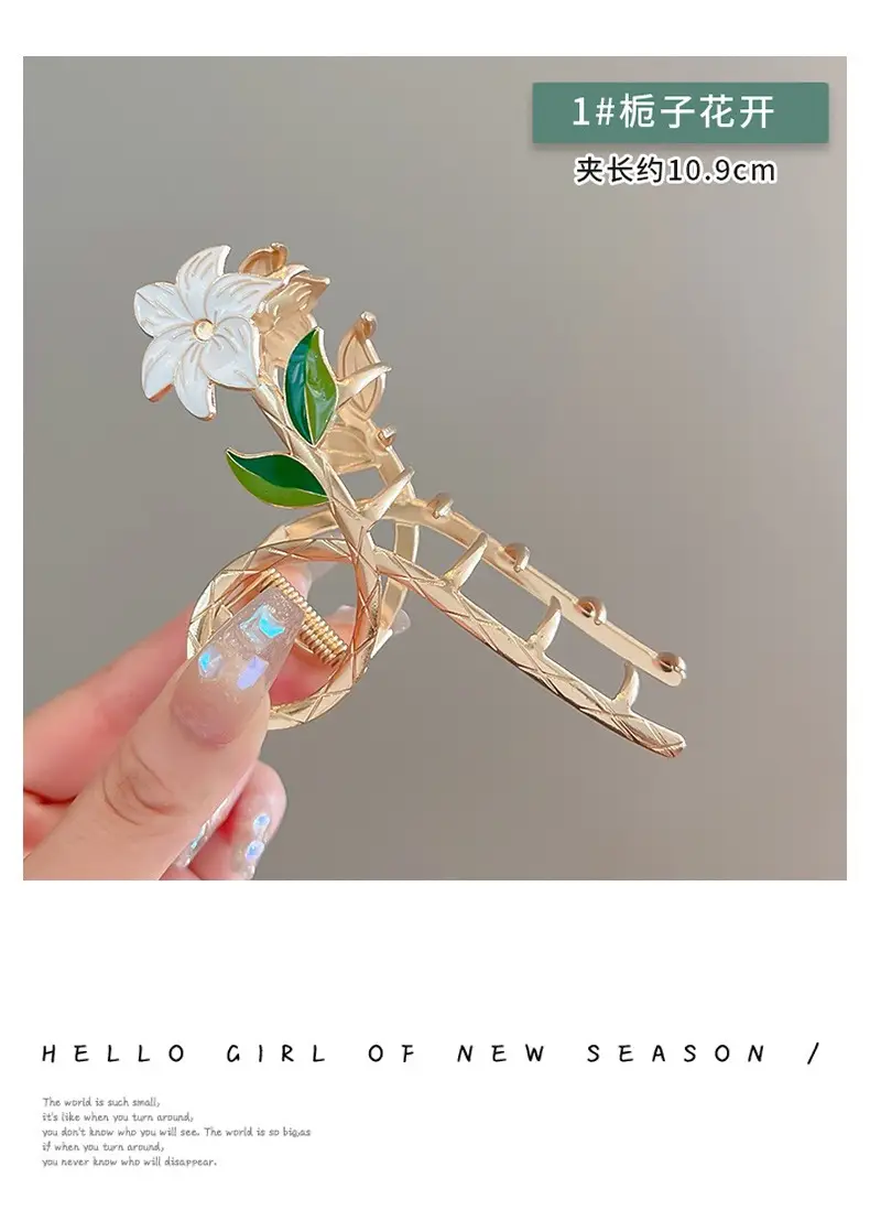 Mori Green Floral Hairpin Clip Spring Summer New Fashion — feature 27