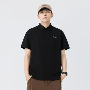 Men's White Japanese Style Polo Shirt Short Sleeve Casual Wear — feature 10
