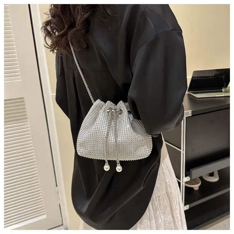 Rhinestone Bucket Bag Women's Casual Shoulder Crossbody Bag — feature 11
