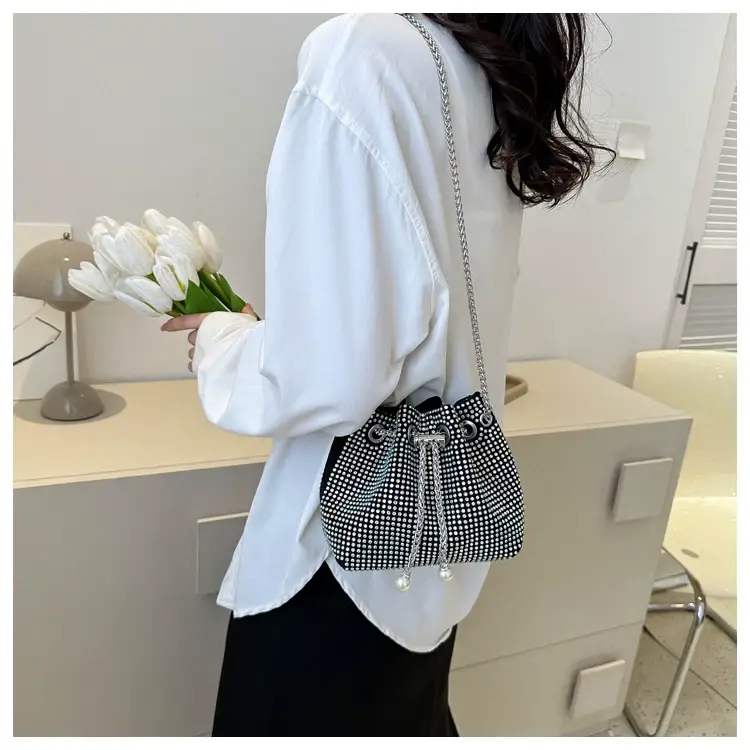 Rhinestone Bucket Bag Women's Casual Shoulder Crossbody Bag — feature 7