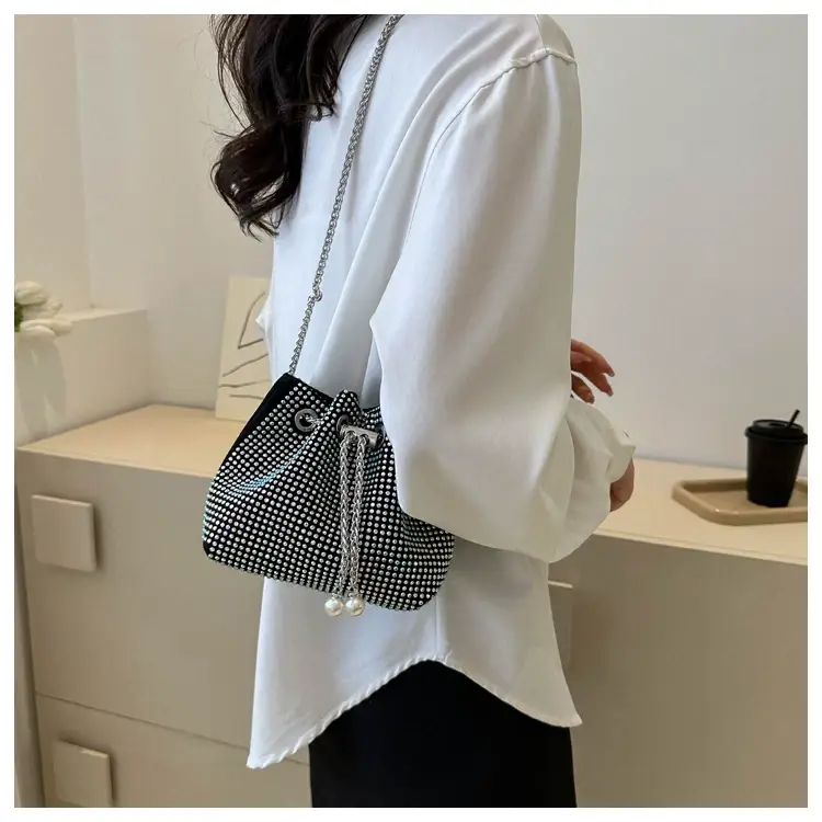 Rhinestone Bucket Bag Women's Casual Shoulder Crossbody Bag — feature 8