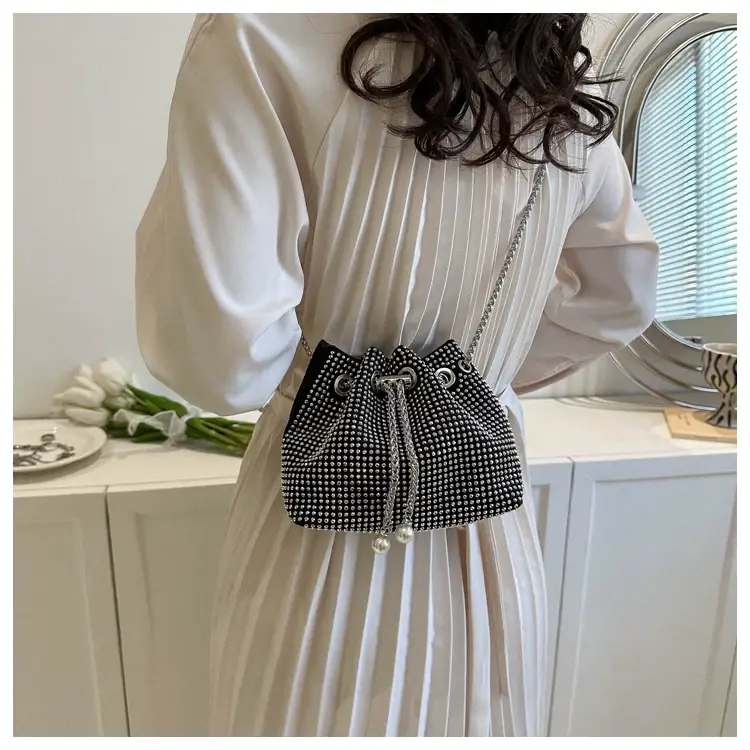 Rhinestone Bucket Bag Women's Casual Shoulder Crossbody Bag — feature 9