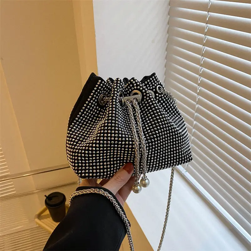 Rhinestone Bucket Bag Women's Casual Shoulder Crossbody Bag - Image 4