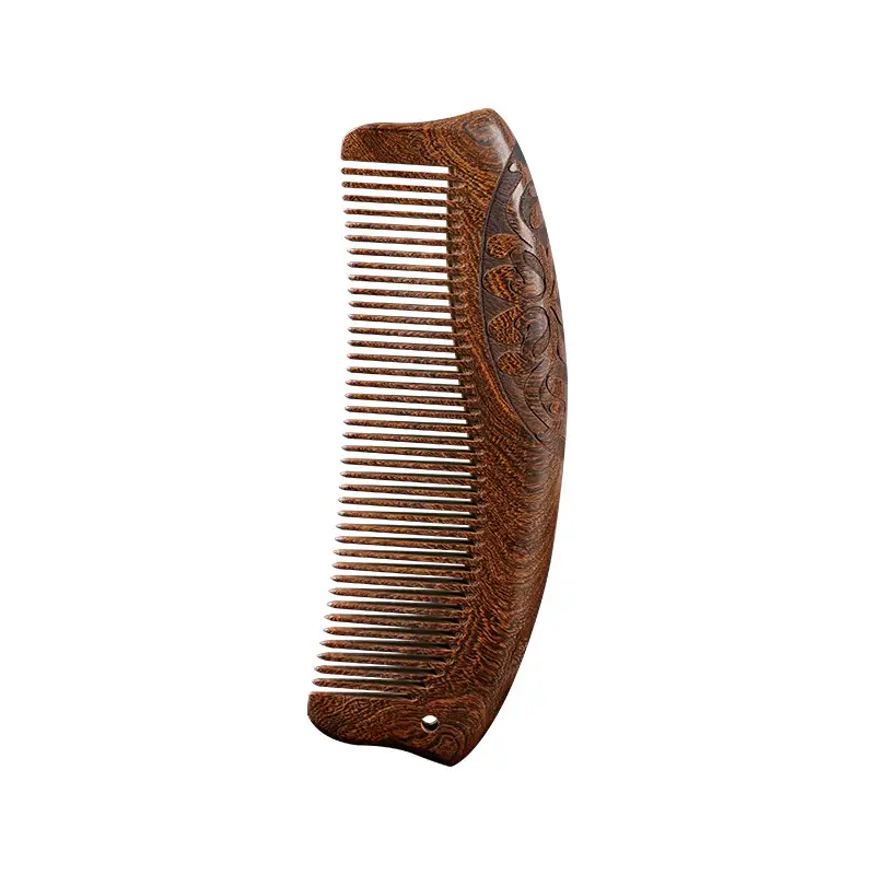 Black Gold Sandalwood Hair Comb Double Carved - Image 5