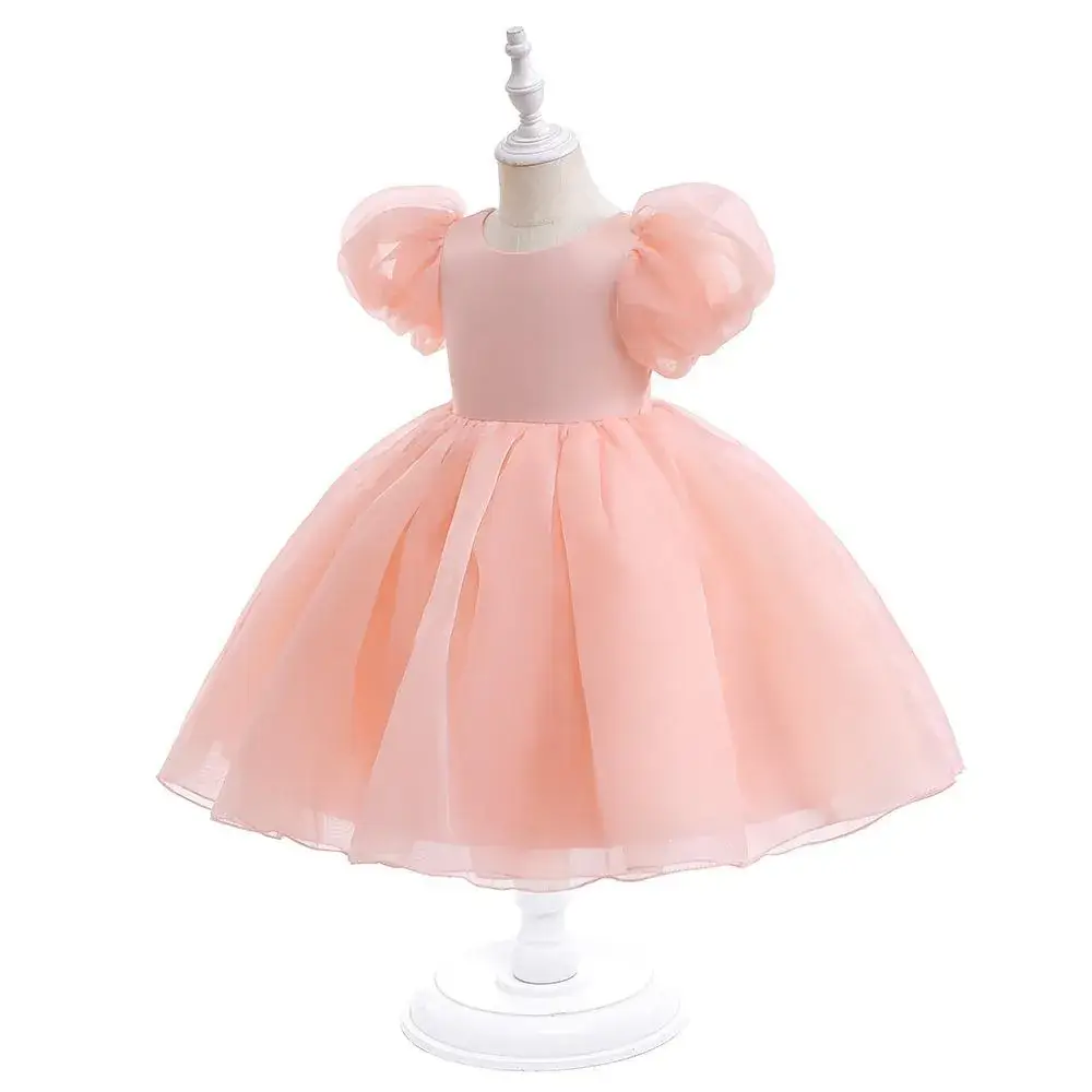 Black Puff Sleeve Princess Dress for Girls - Image 2