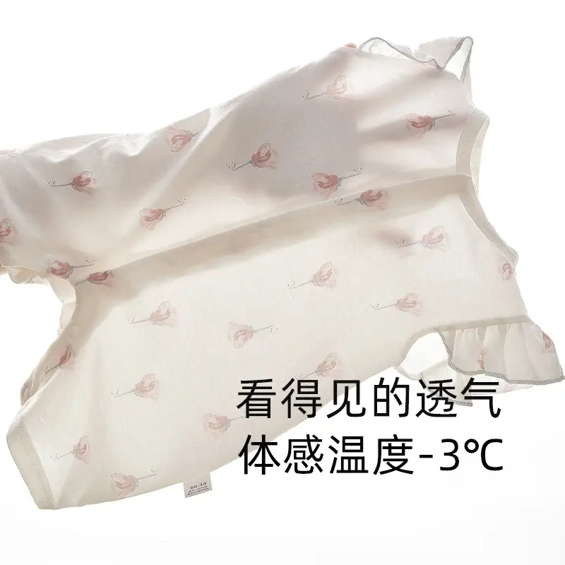 Baby Cotton Floral Jumpsuit Summer Short Sleeve - Image 3