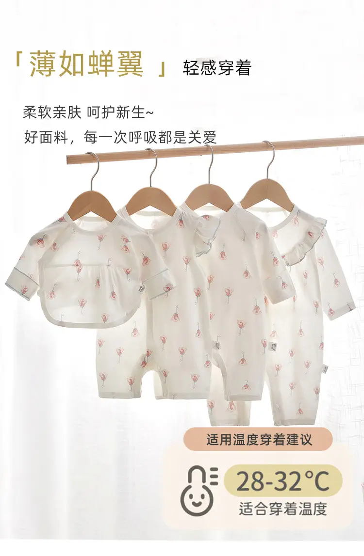 Baby Cotton Floral Jumpsuit Summer Short Sleeve — feature 1