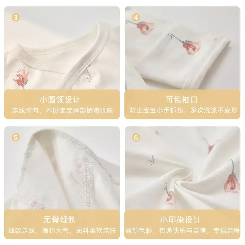 Newborn Long Sleeve Butterfly Pajamas White - Image 5